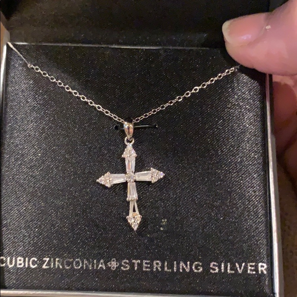 Primrose Sterling Silver Cross Necklace
